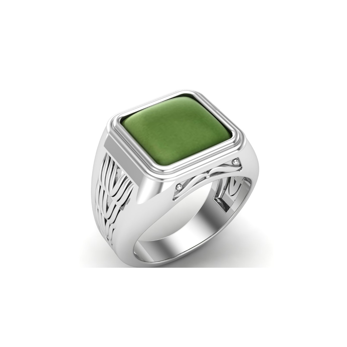 Bague aventurine argent Khier chevalière